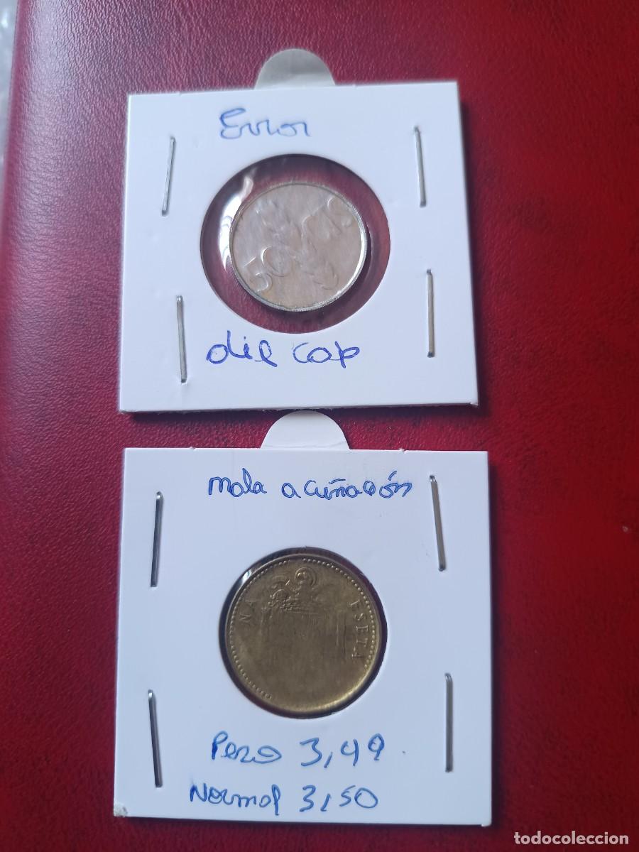 Monedas con errores: Monedas 1 pesetas 1975 y 50 c&eacute;ntimos 1975 mala acu&ntilde;aci&oacute;n