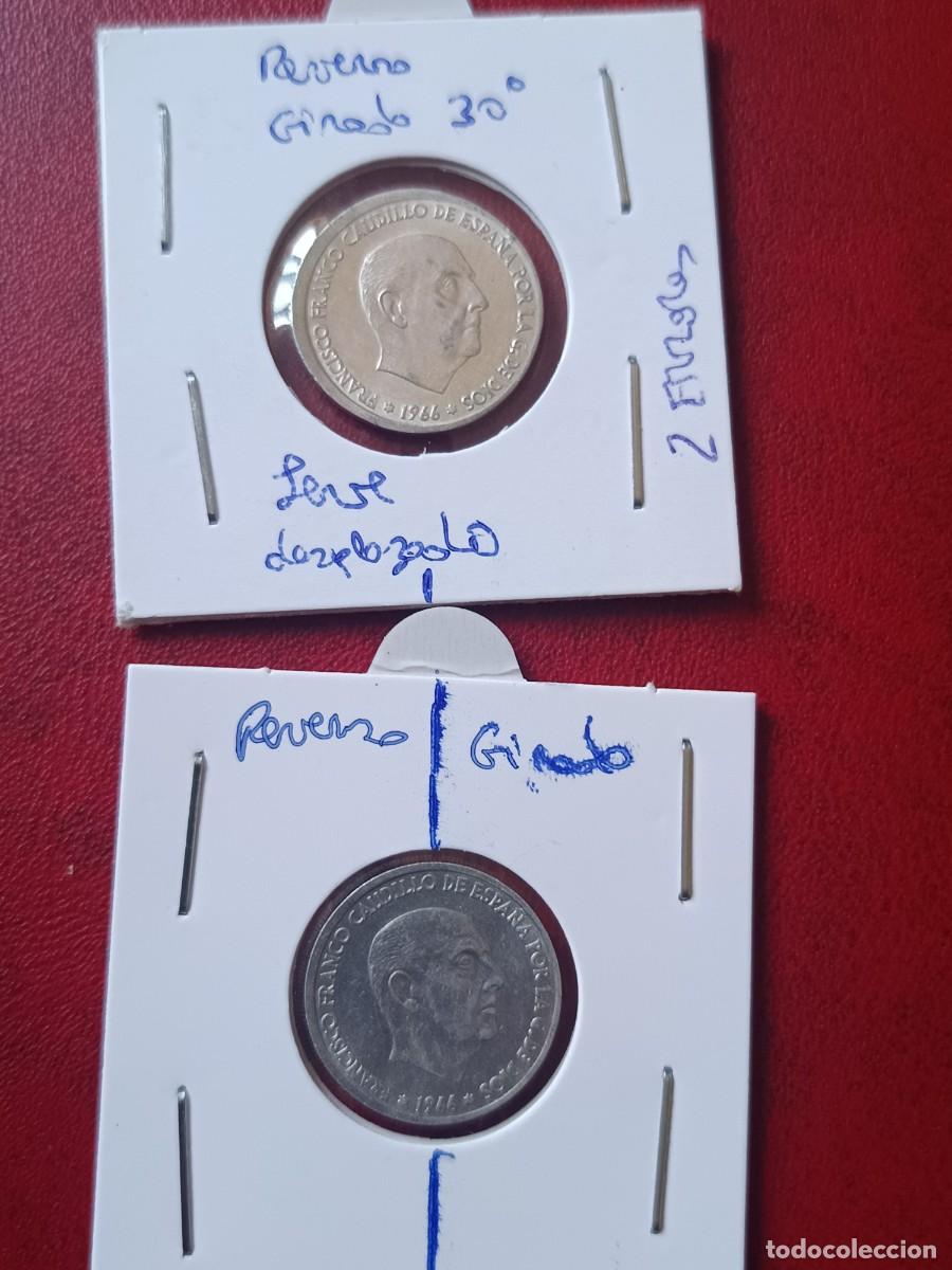 Monedas con errores: 2 Monedas 50 c&eacute;ntimos 1966 una doble error otra girada