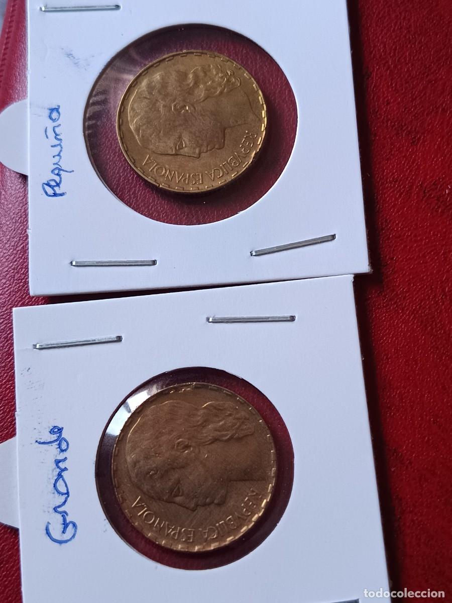 Monedas con errores: 1 pesetas 1937 variante cabeza grande y peque&ntilde;a