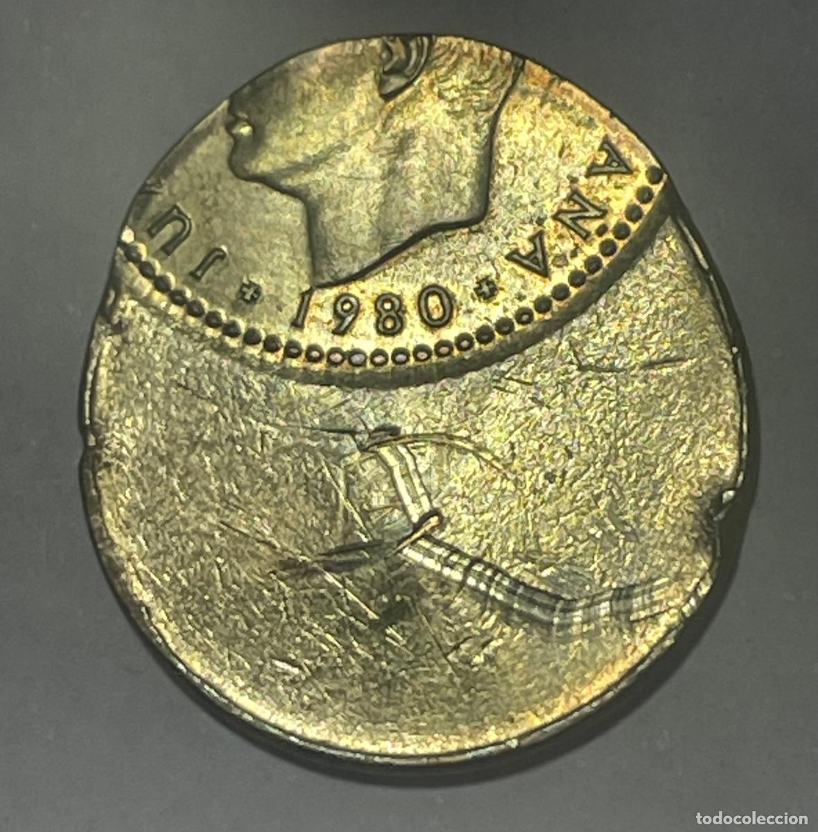 Monedas con errores: * ERROR * 1 peseta 1980. DESPLAZADA - Foto 1