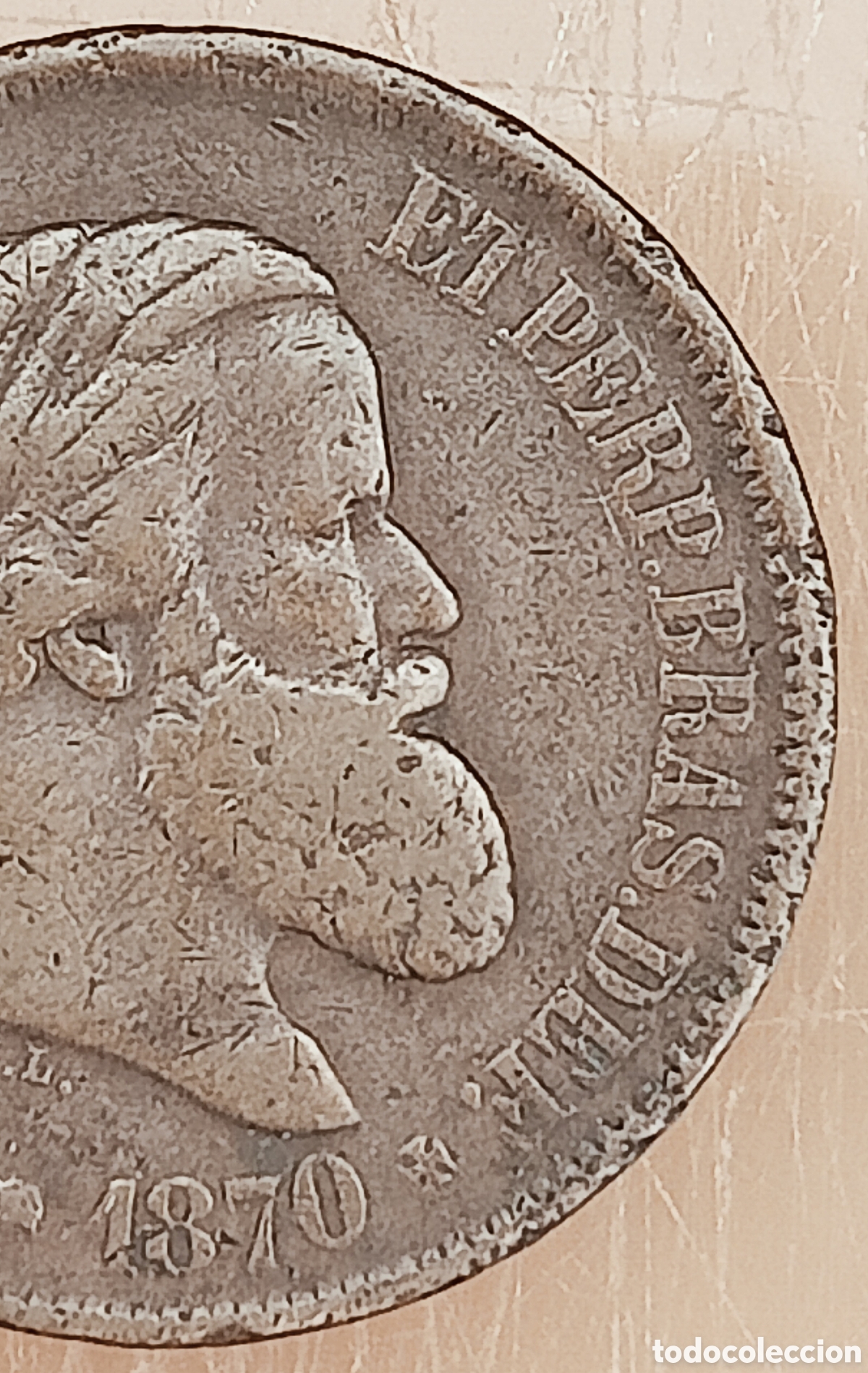 Monedas con errores: Moneda Brasil (1870) Rareza - Foto 5