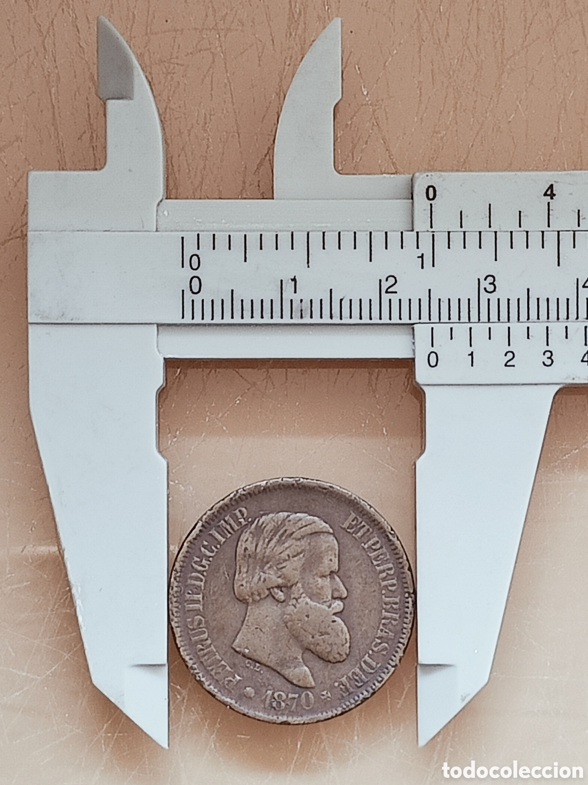 Monedas con errores: Moneda Brasil (1870) Rareza - Foto 15