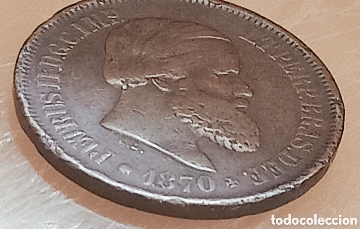 Monedas con errores: Moneda Brasil (1870) Rareza - Foto 24