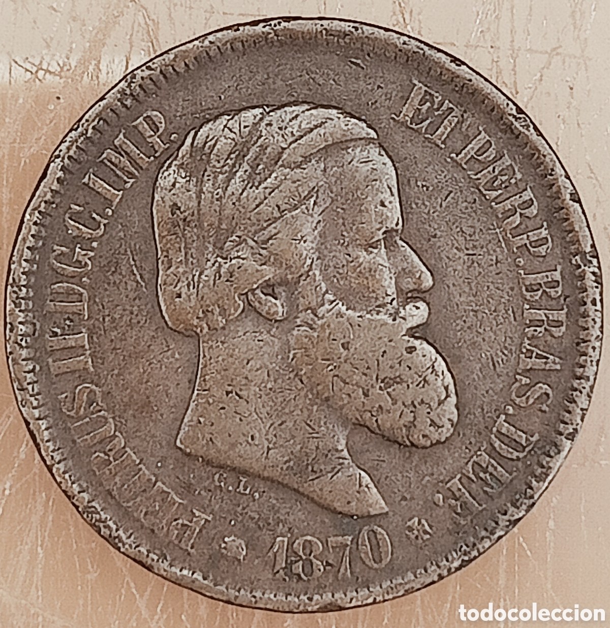 Monedas con errores: Moneda Brasil (1870) Rareza - Foto 1