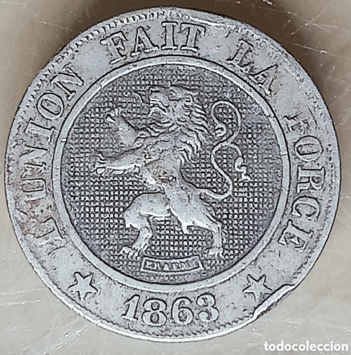 Monedas con errores: Moneda B&eacute;lgica (1863) M&aacute;ximo Error - Foto 1