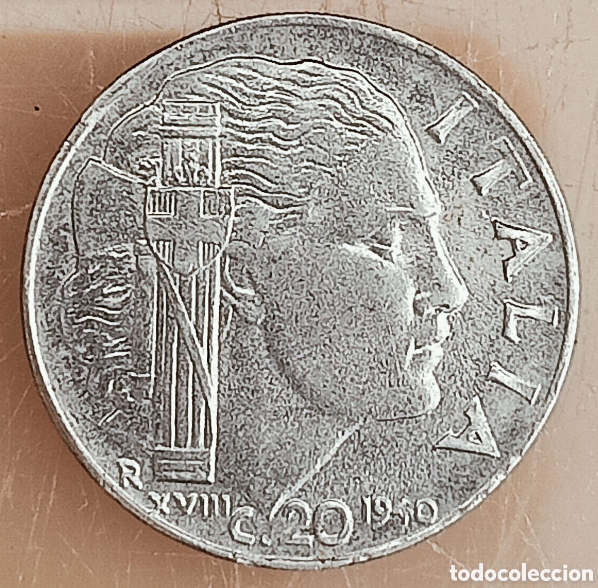 Monedas con errores: Moneda Italia-1940-Error de cu&ntilde;o - Foto 2