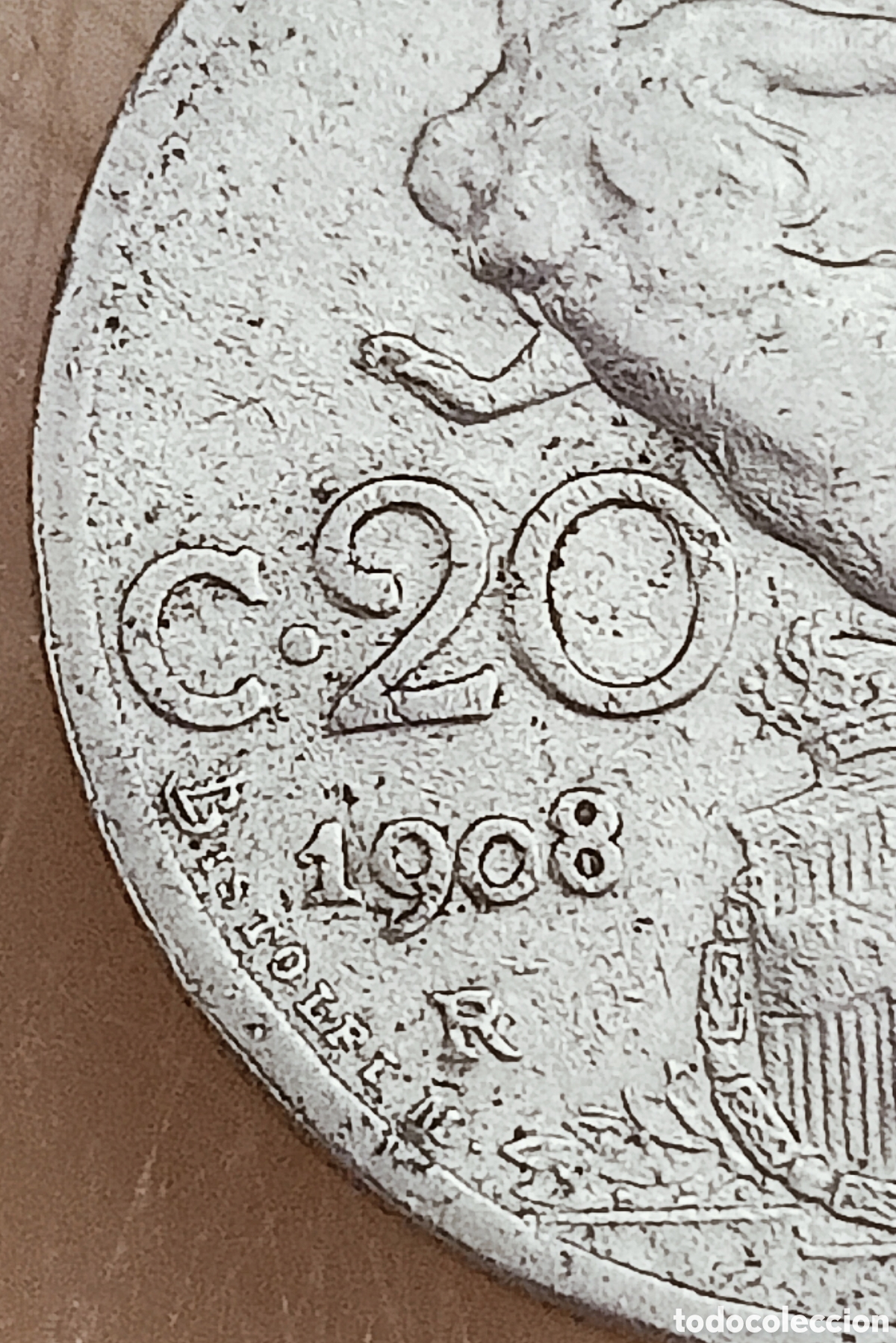 Monedas con errores: Moneda Italia (1908) Error M&uacute;ltiple - Foto 8