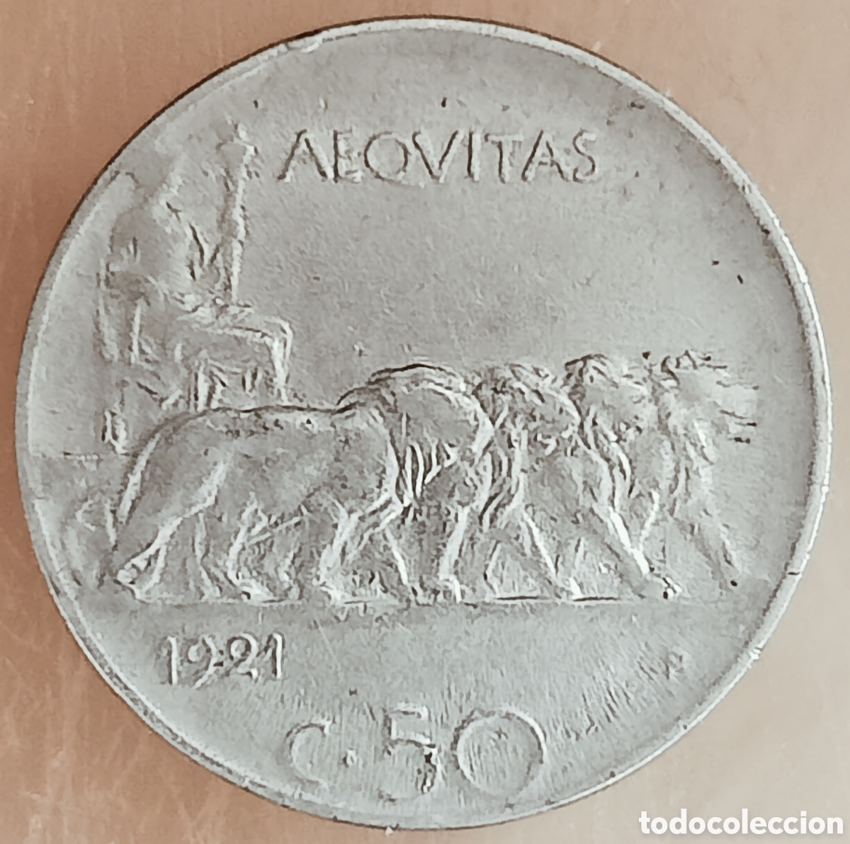 Monedas con errores: Moneda Italia (1921) Error Mec&aacute;nico - Foto 7