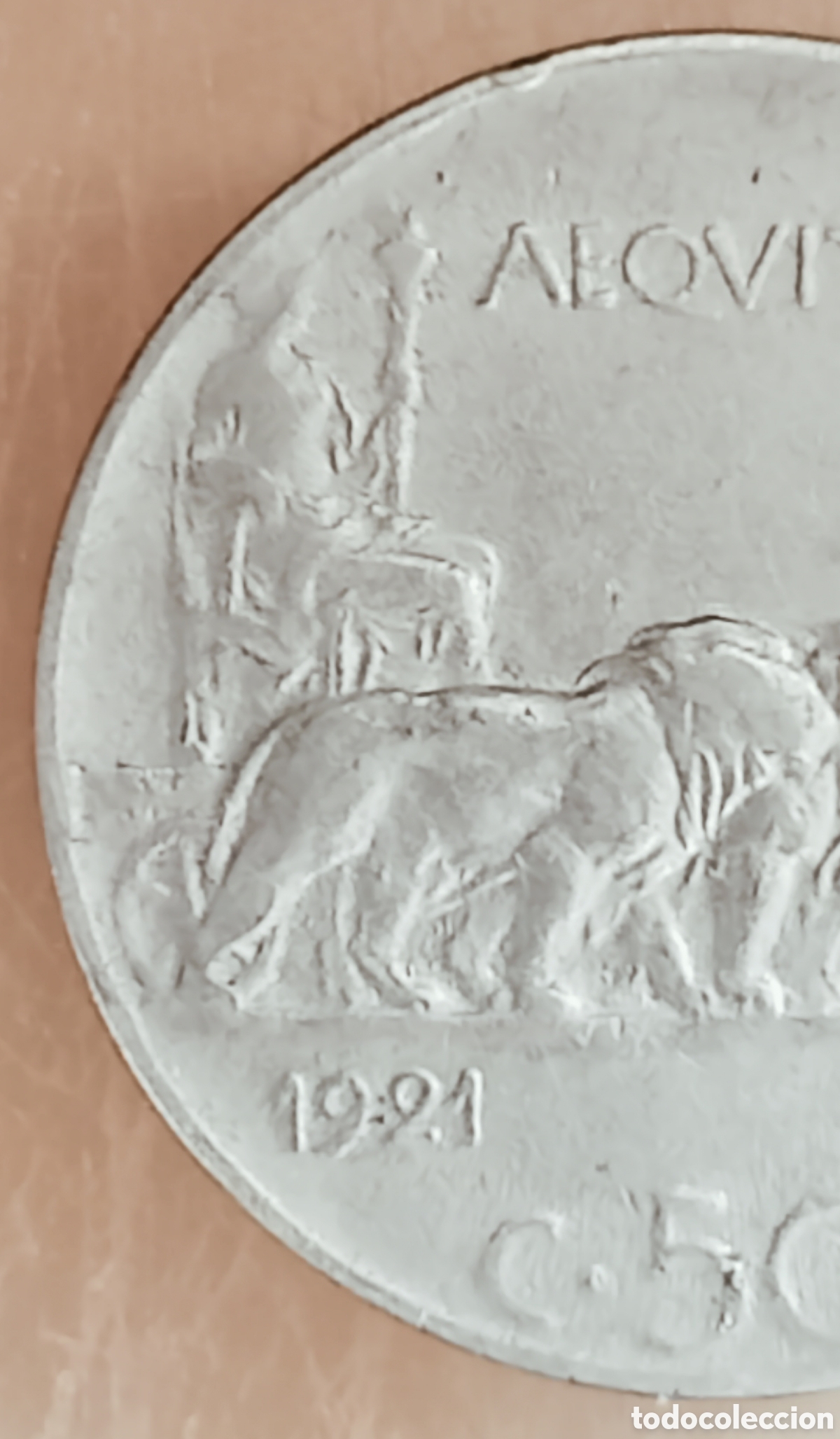 Monedas con errores: Moneda Italia (1921) Error Mec&aacute;nico - Foto 9