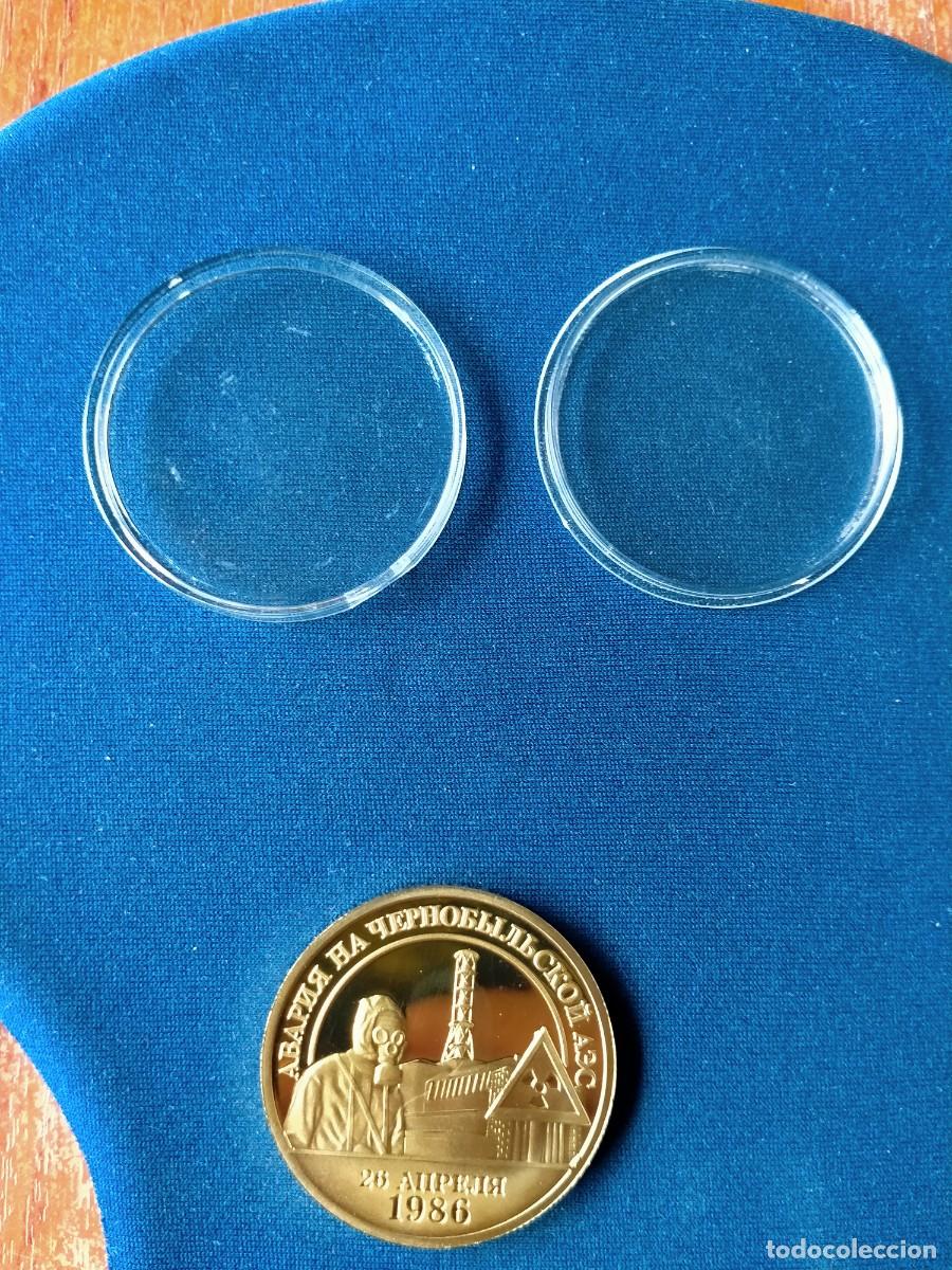 Monedas con errores: MONEDA BA&Ntilde;ADA EN ORO ACCIDENTE CHERNOBYL - Foto 4