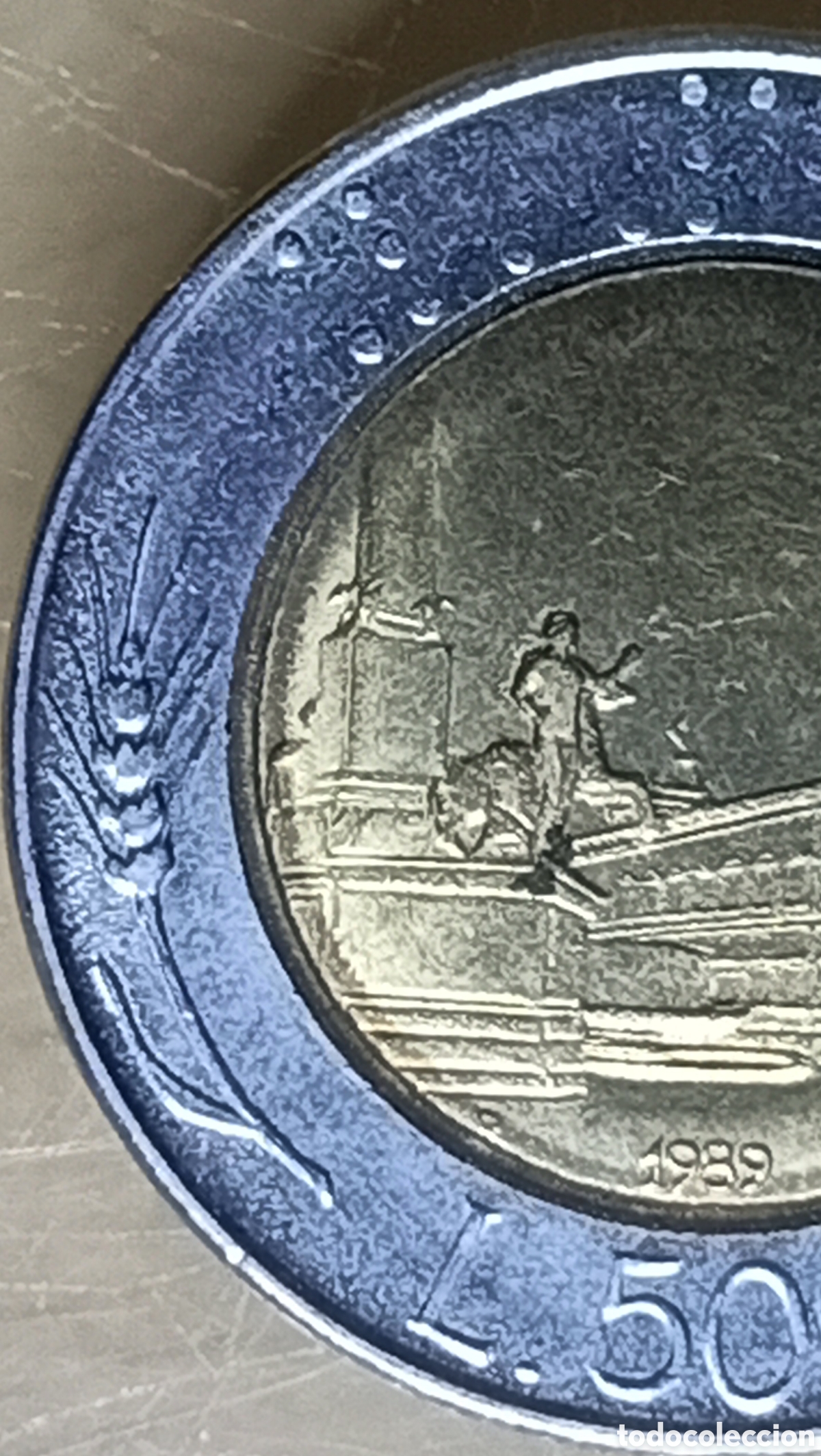 Monedas con errores: Moneda Italia (1989) error m&uacute;ltiple - Foto 4