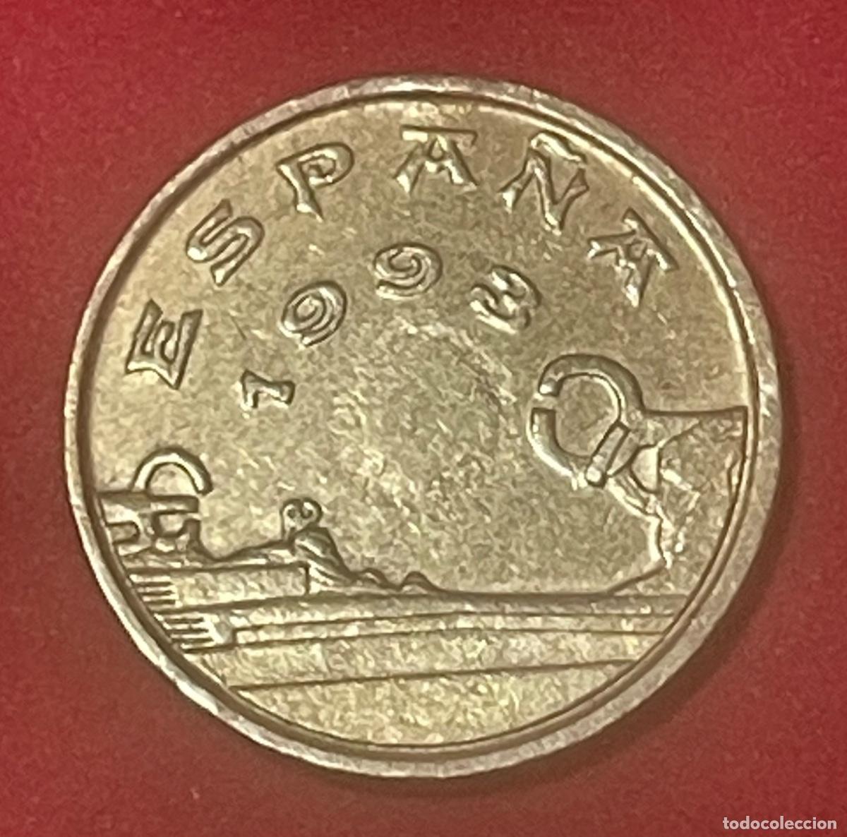 Monedas con errores: * ERROR RARISIMO * 25 Pesetas 1993 SIN TALADRO CENTRAL