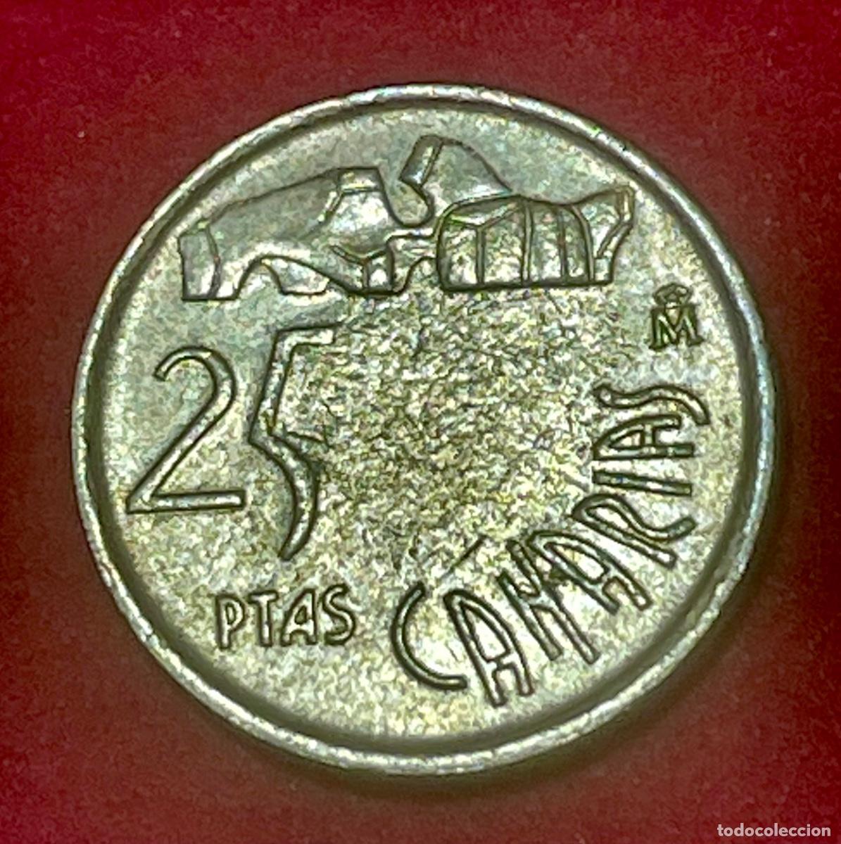Monedas con errores: * ERROR RARISIMO * 25 Pesetas 1994 SIN TALADRO CENTRAL - Foto 2