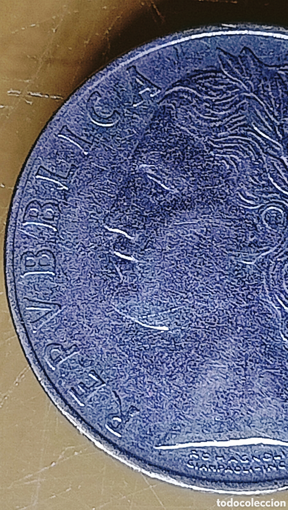 Monedas con errores: Moneda Italia (1965) raro error - Foto 4