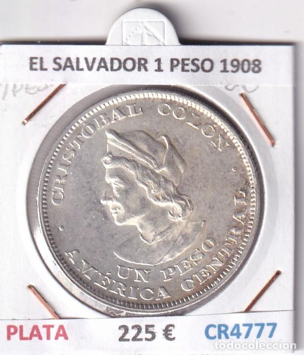 Monedas con errores: CR4777 MONEDA EL SALVADOR 1 PESO 1908 BRILLO ORIGINAL
