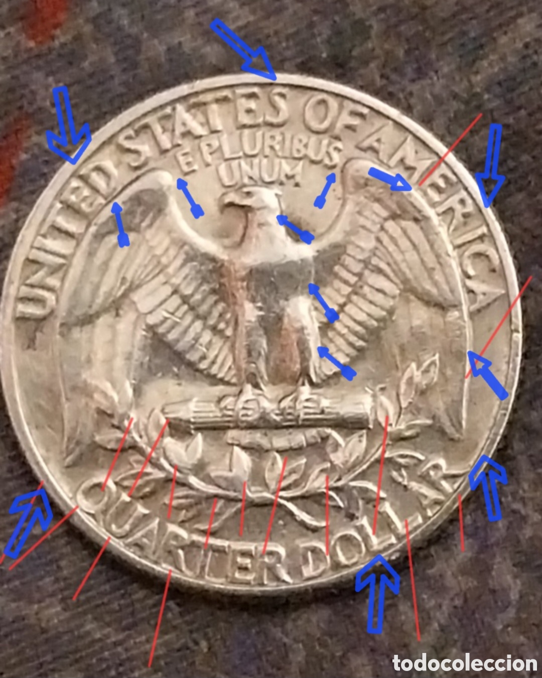 Monedas con errores: CUARTO DOLLAR 1970 CECA D ERROR - Foto 14