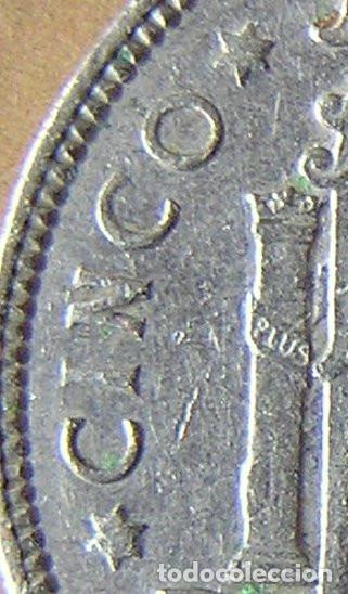 Monedas con errores: 5 PESETAS 1949 - ESTRELLAS ANEP&Iacute;GRAFAS - Foto 3