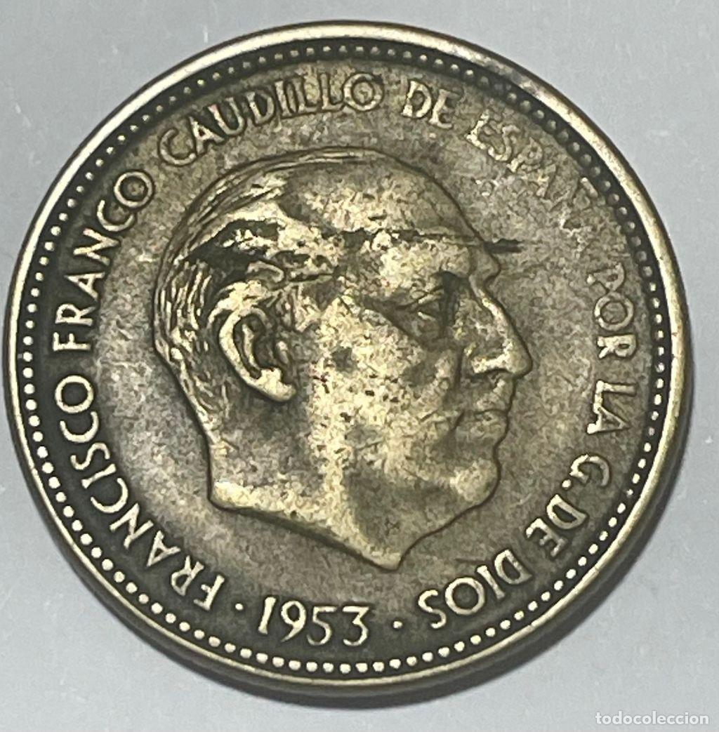 Monedas con errores: * ERROR * 2,50 pesetas. A&ntilde;o 1953*56 CU&Ntilde;O PARTIDO - Foto 2