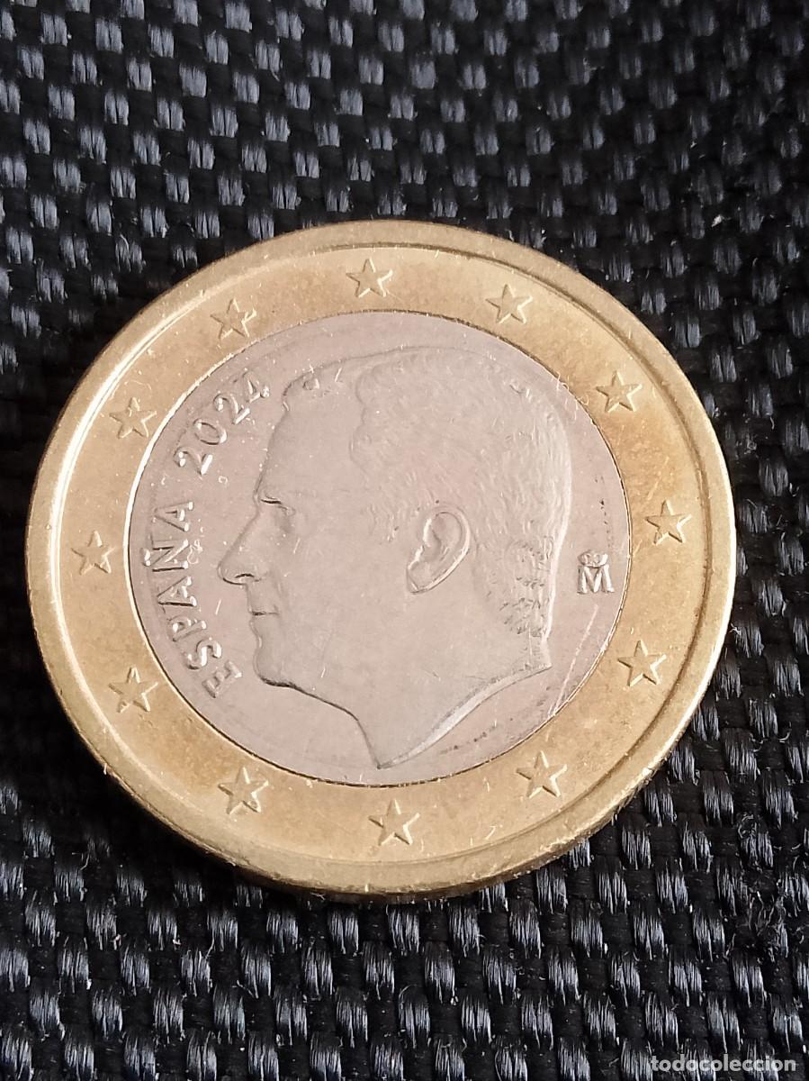 Monedas con errores: Moneda error 1 euro Espa&ntilde;a 2024 exeso de metal - Foto 3