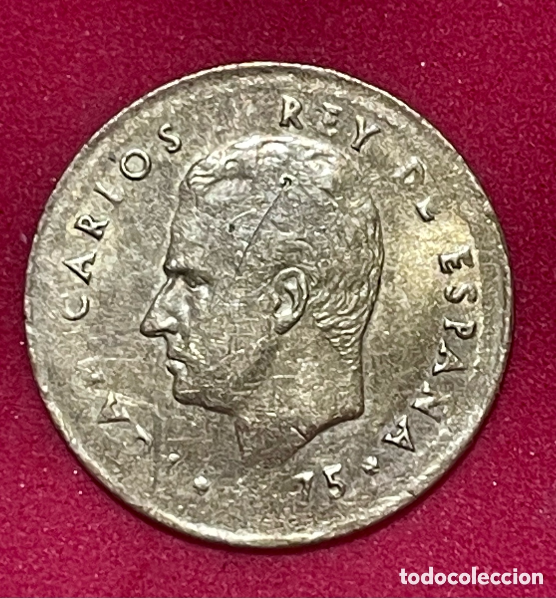 Monedas con errores: * ERROR * 1 peseta a&ntilde;o 1975. HOJA SALTADA Y ACU&Ntilde;ADA