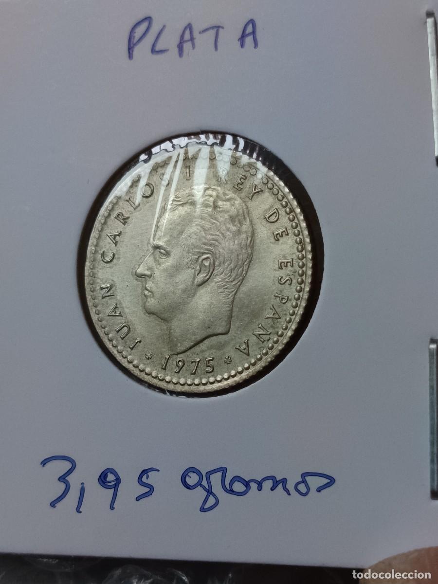 M&uuml;nzen mit Fehlern: 1 peseta 1975 material plata