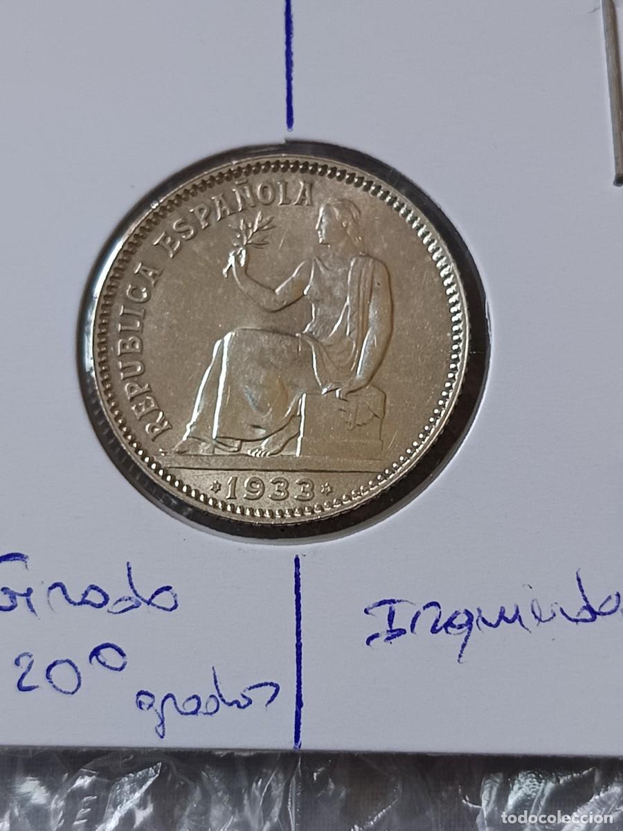 Moedas com erros: 1 peseta 1933 plata giradas a la izquierda