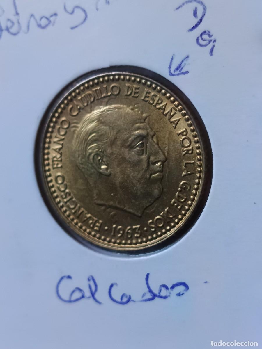 Monedas con errores: 1 peseta 1963*65 calcada m&uacute;ltiples errores sin circular - Foto 3