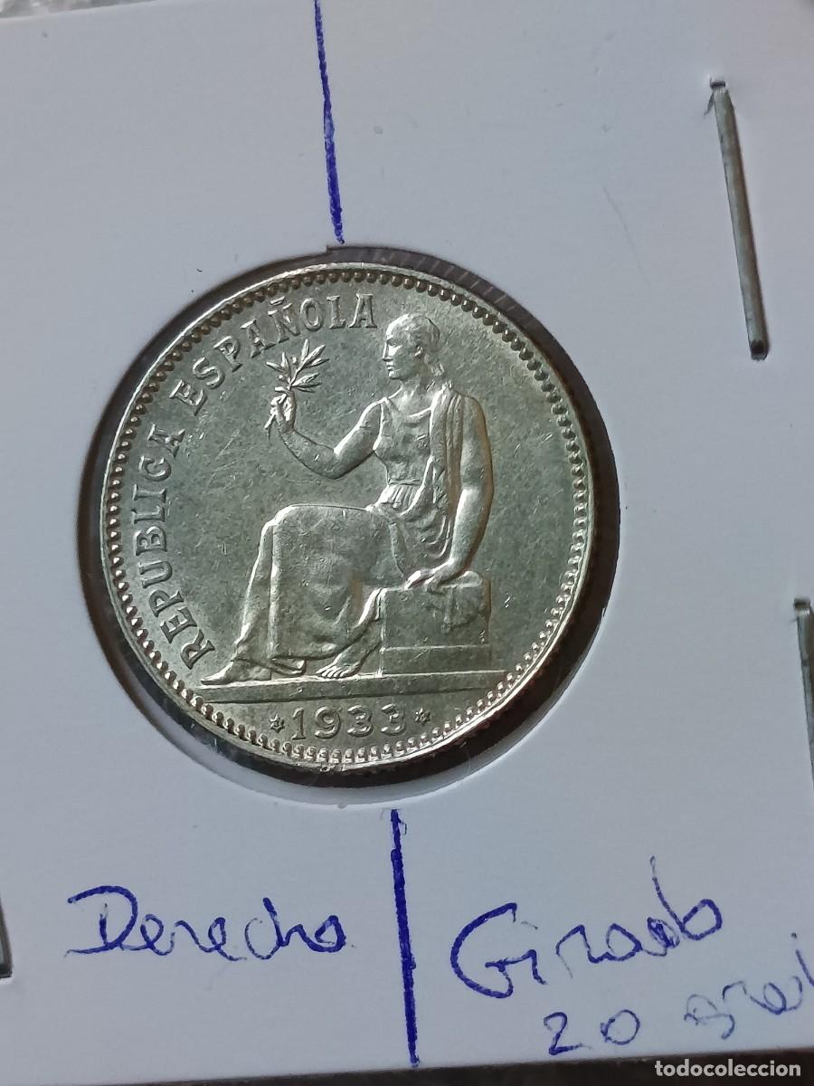 Monedas con errores: 1 peseta 1933 plata girada - Foto 6