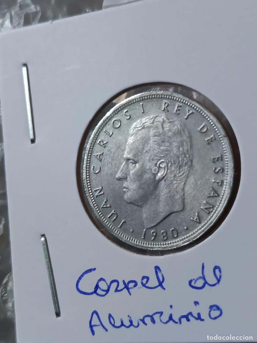 Monedas con errores: 5 pesetas 1980 cospel en aluminio raro - Foto 6