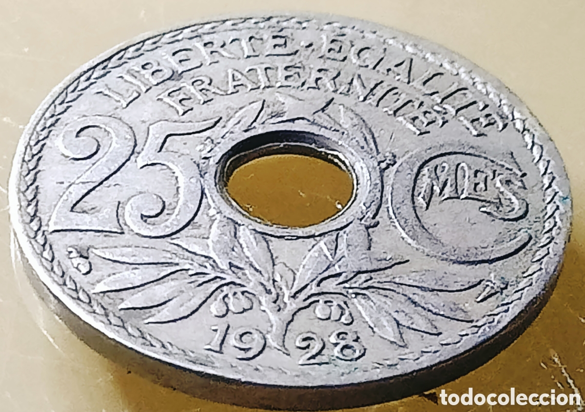 Monedas con errores: Moneda Francia-1928- RARO ERROR - Foto 26