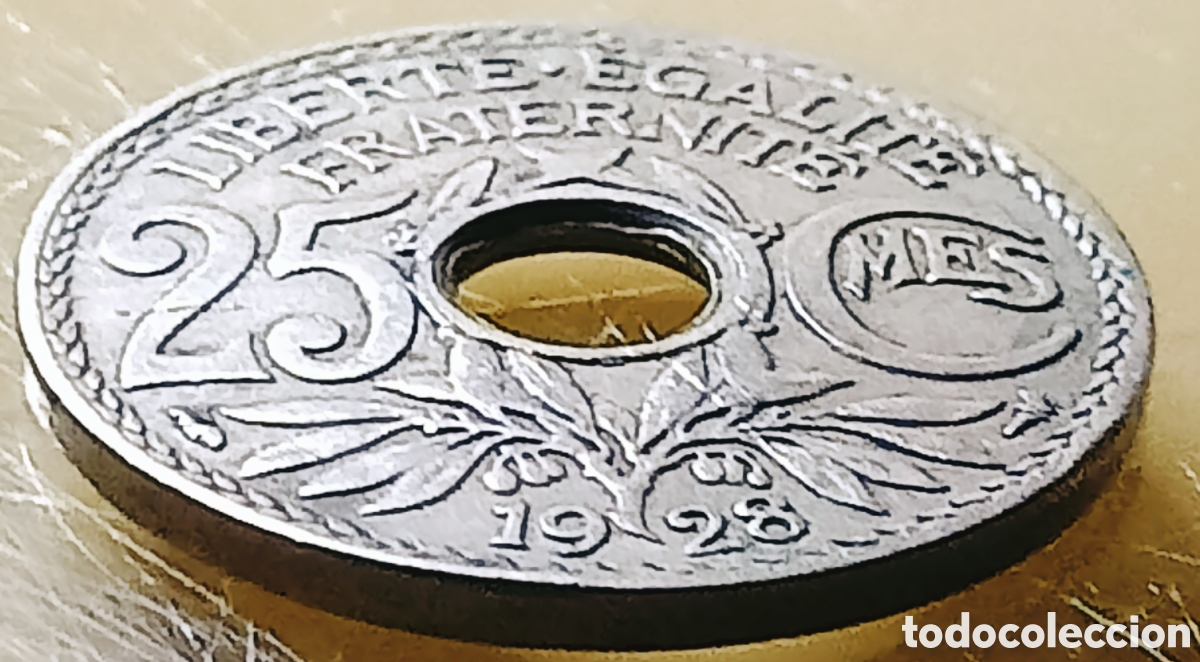 Monedas con errores: Moneda Francia-1928- RARO ERROR - Foto 28