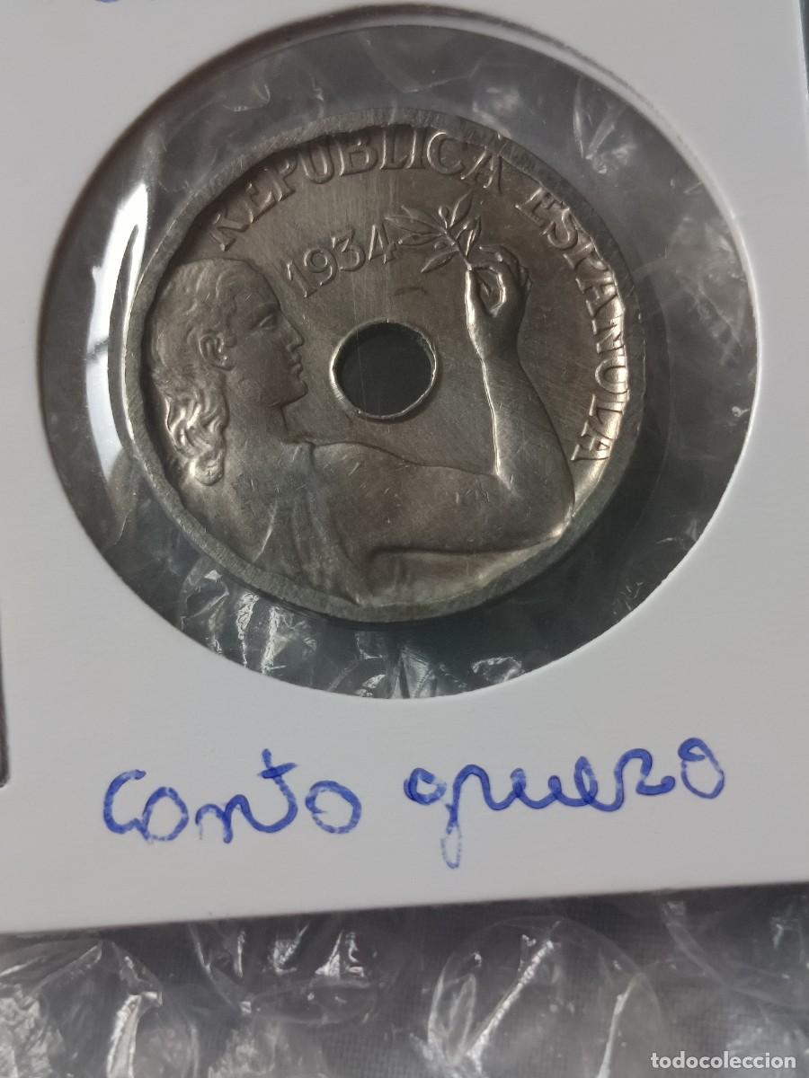 Monete con errori: 25 c&eacute;ntimos 1934 canto grueso