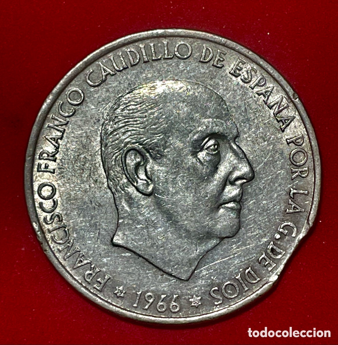 Coins with Errors: * ERROR * 100 pesetas de plata A&ntilde;o 1966*19*68. SEGMENTADA