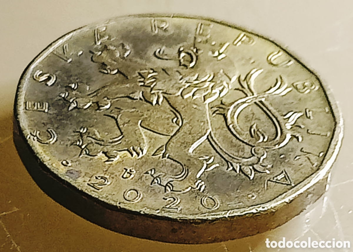 Monedas con errores: Moneda Rep&uacute;blica Checa(2020) Error de Acu&ntilde;aci&oacute;n - Foto 19