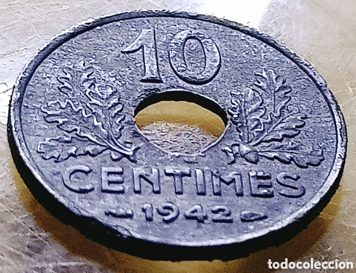 Monedas con errores: Moneda Francia (1942) error m&uacute;ltiple - Foto 28