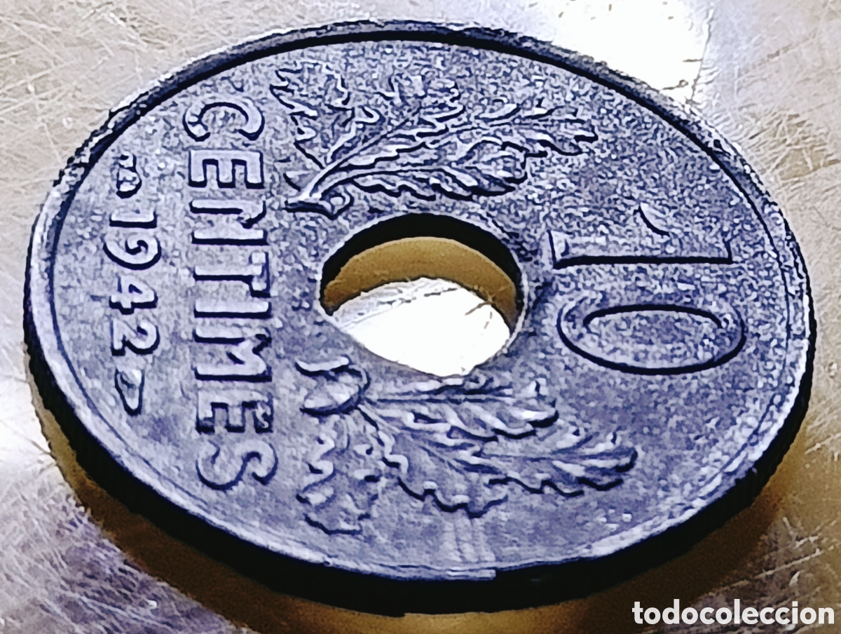 Monedas con errores: Moneda Francia (1942) error m&uacute;ltiple - Foto 29