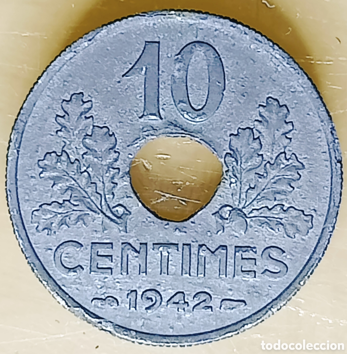 Monedas con errores: Moneda Francia (1942) error m&uacute;ltiple