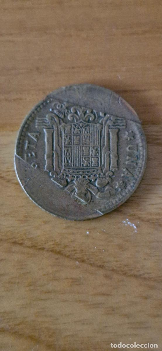 Monedas con errores: ERROR DE ACU&Ntilde;ACION MONEDA 1 PESETA FRANCO CON ERROR/FALLO DE ACU&Ntilde;ACION - Foto 4