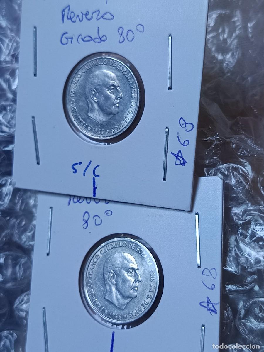 Monedas con errores: Lote 2 monedas 50 c&eacute;ntimos 1966 girada 80 grados - Foto 2