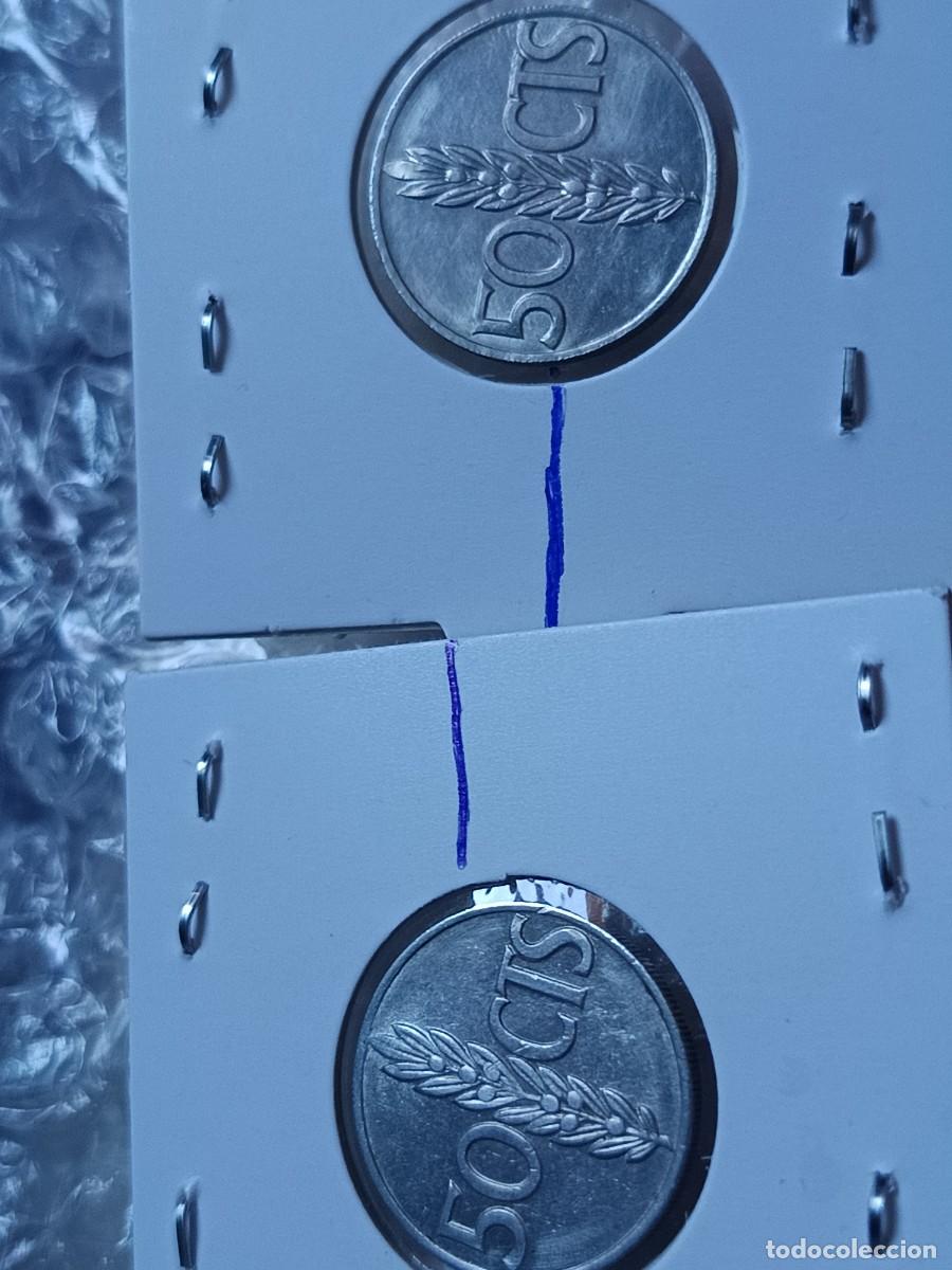 Monedas con errores: Lote 2 monedas 50 c&eacute;ntimos 1966 girada 80 grados - Foto 3