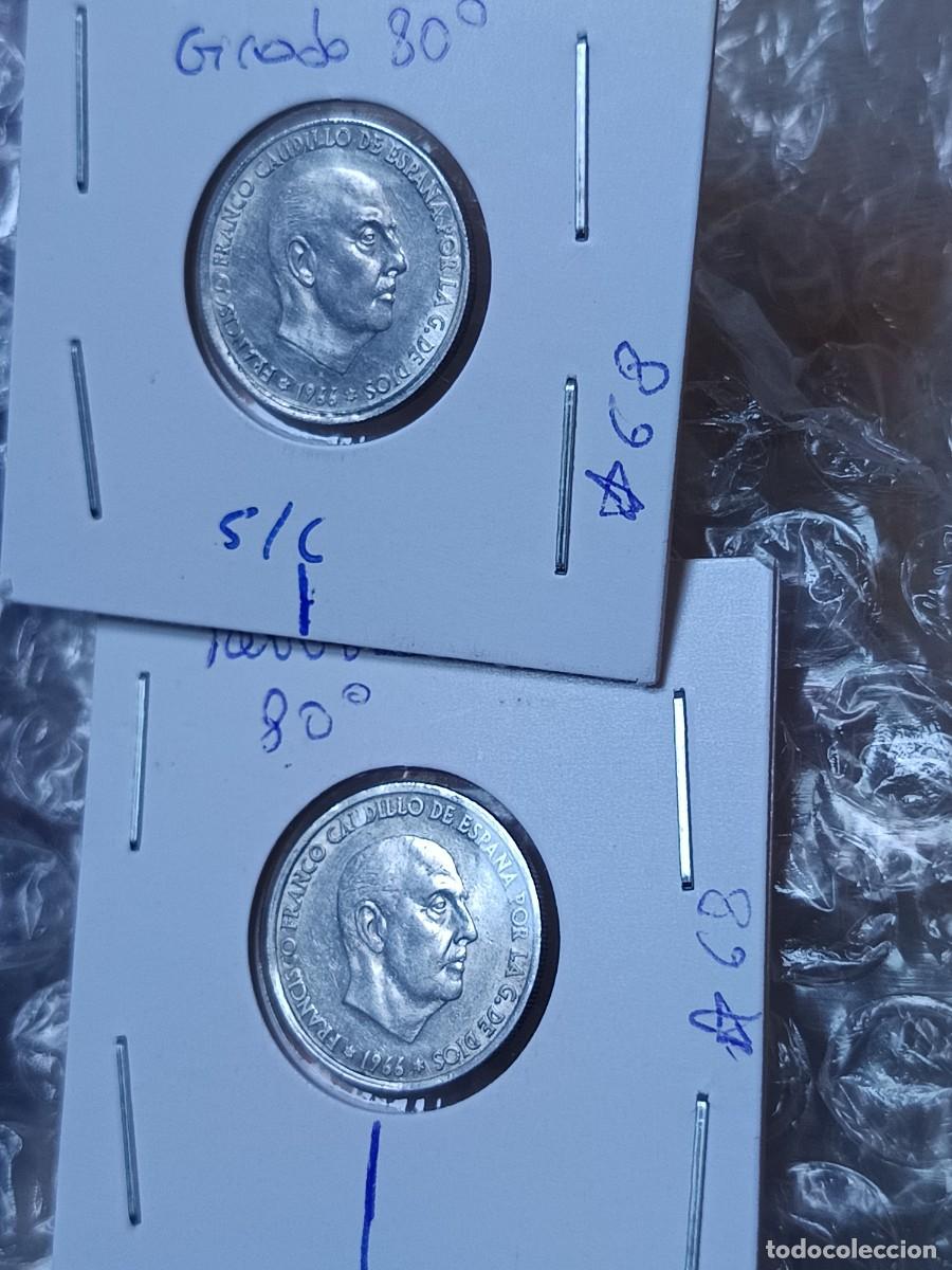 Monedas con errores: Lote 2 monedas 50 c&eacute;ntimos 1966 girada 80 grados - Foto 1