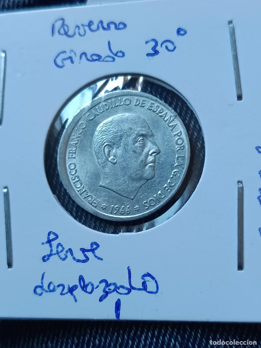 Monedas con errores: Monedas 50 c&eacute;ntimos 1966 doble error girada y desplazada - Foto 2