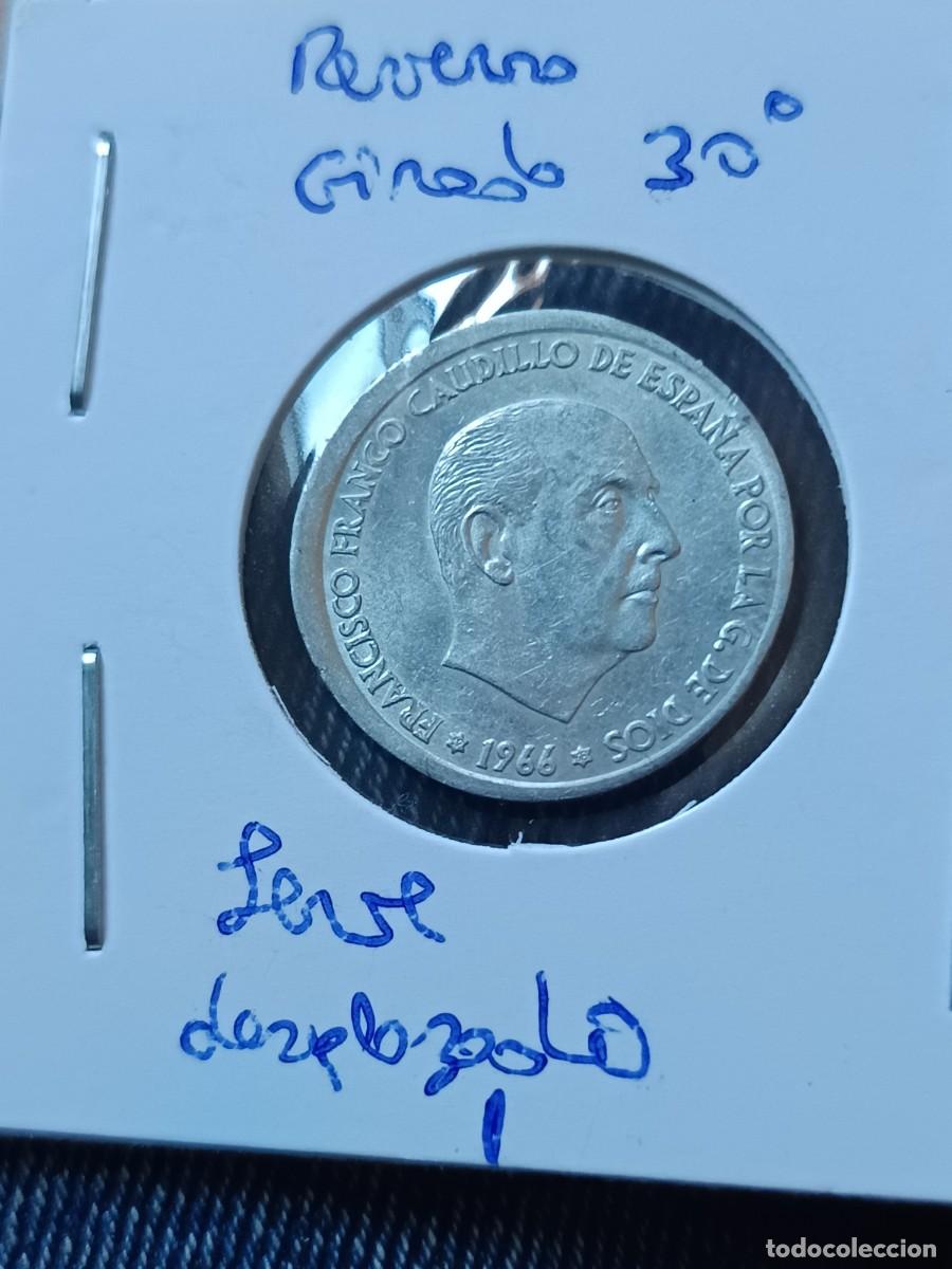Monedas con errores: Monedas 50 c&eacute;ntimos 1966 doble error girada y desplazada - Foto 3