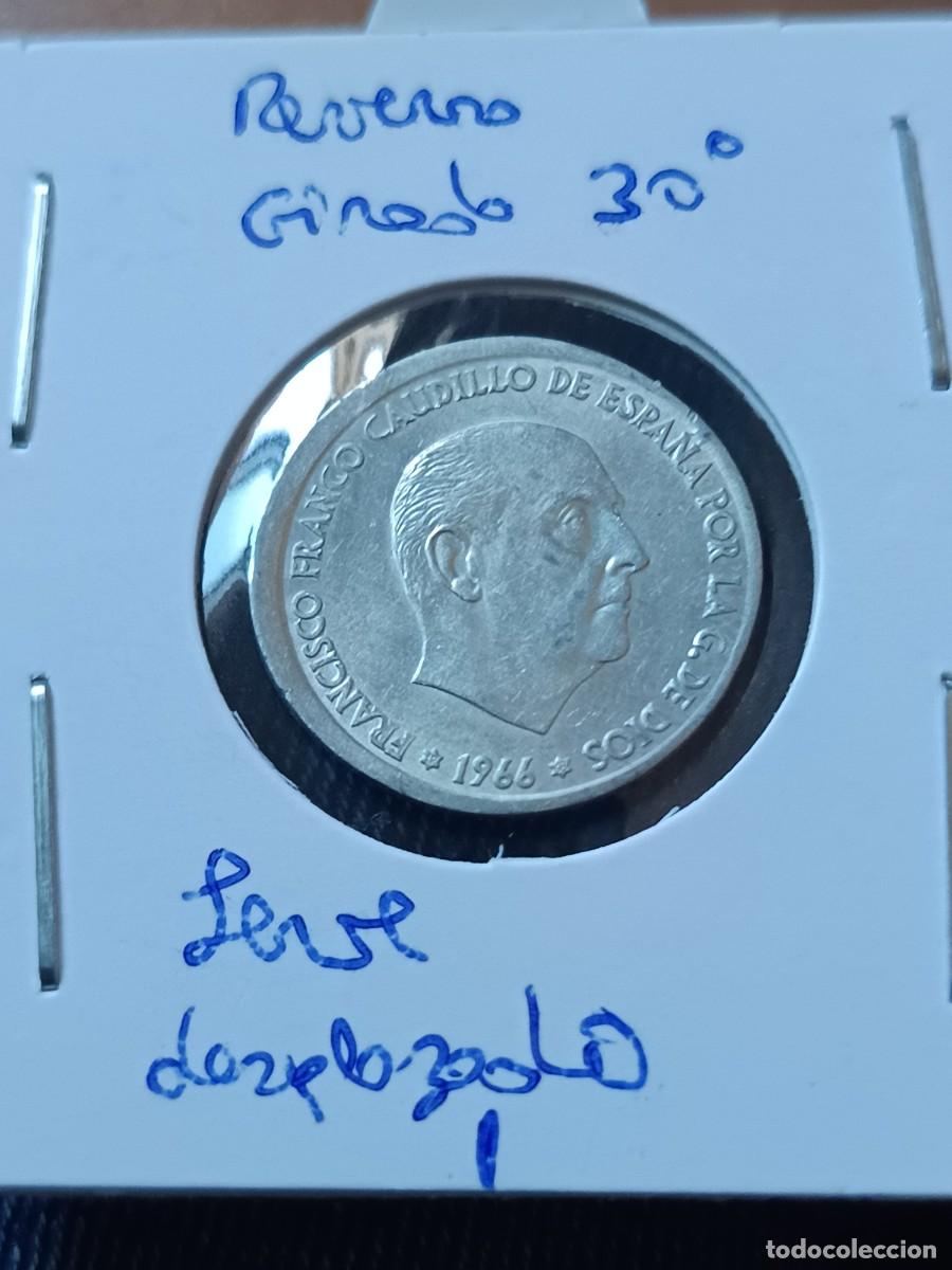 Monedas con errores: Monedas 50 c&eacute;ntimos 1966 doble error girada y desplazada - Foto 4