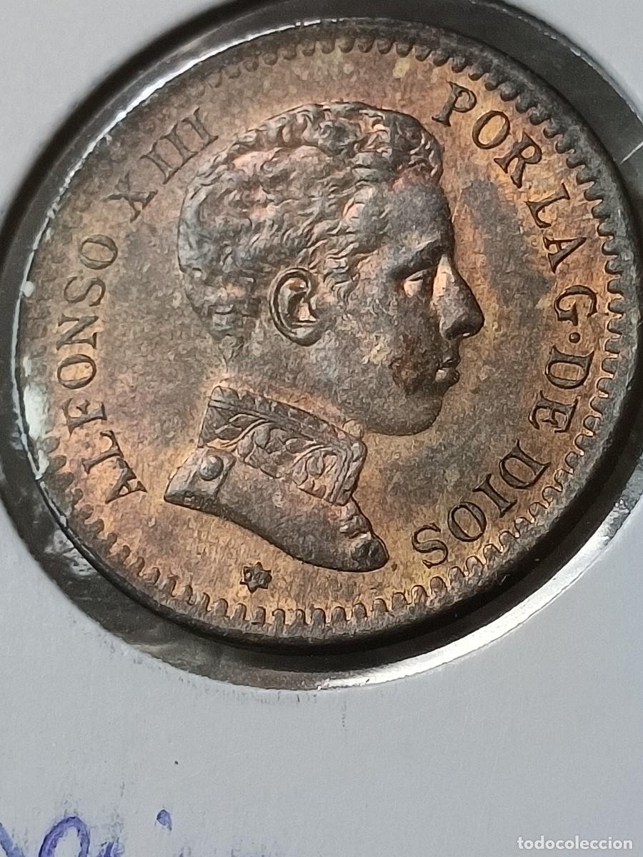 Monedas con errores: 2 c&eacute;ntimos 1904 Alfonso XIII oreja rayada - Foto 3