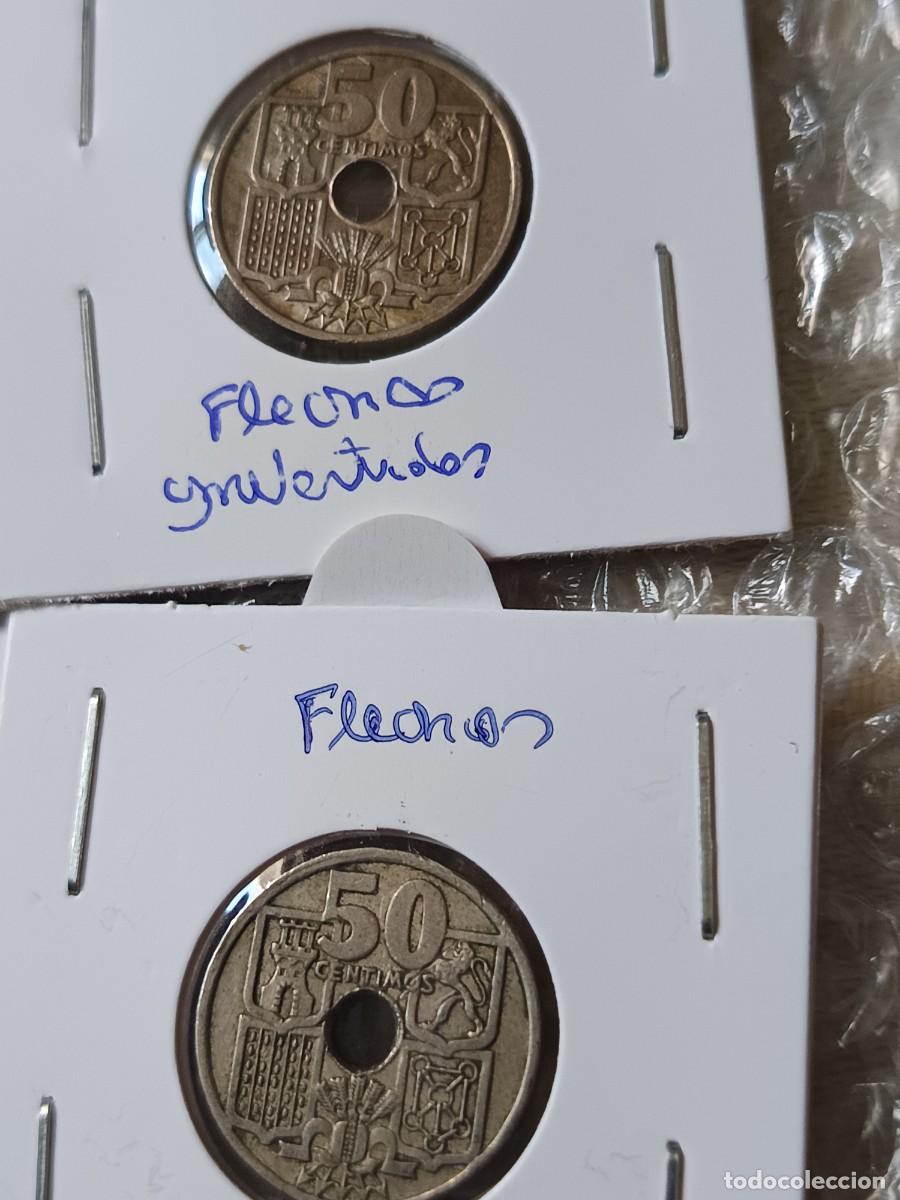 Monedas con errores: Lote de 4 monedas flechas invertidas 50 c&eacute;ntimos 1949 - Foto 5