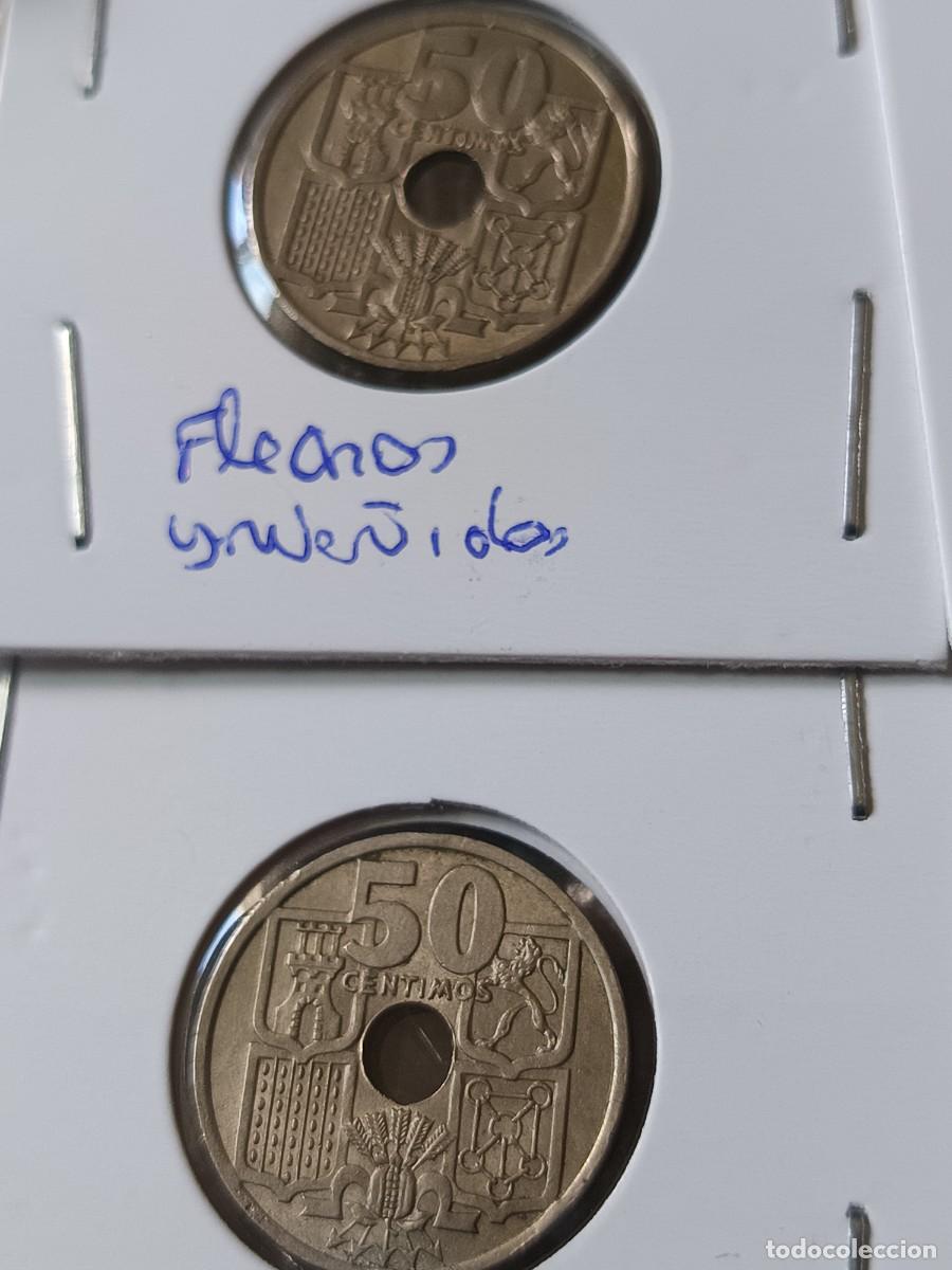 Monedas con errores: Lote de 4 monedas flechas invertidas 50 c&eacute;ntimos 1949 - Foto 6
