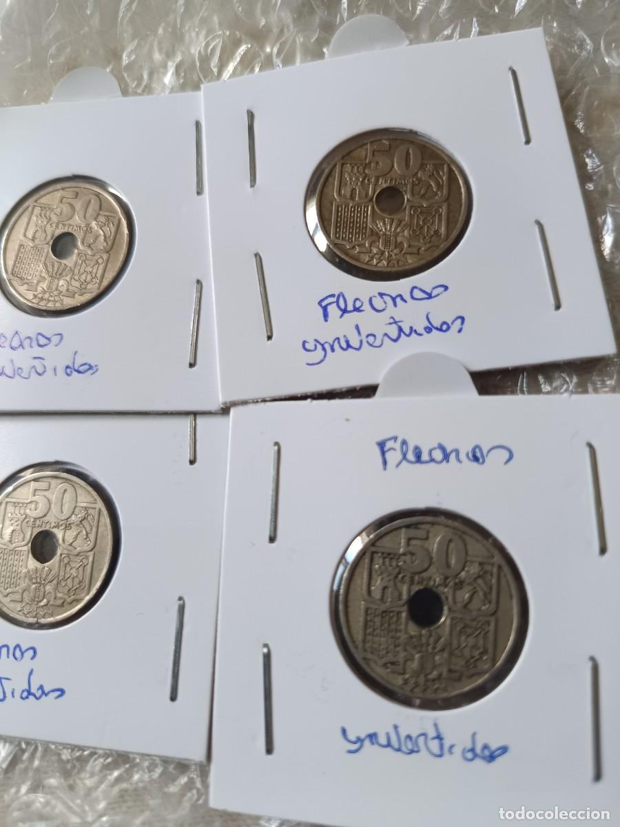 Monedas con errores: Lote de 4 monedas flechas invertidas 50 c&eacute;ntimos 1949 - Foto 7