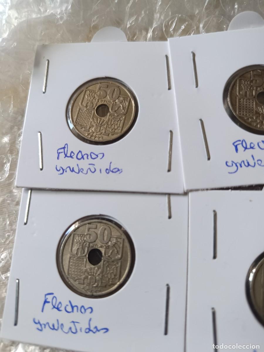 Monedas con errores: Lote de 4 monedas flechas invertidas 50 c&eacute;ntimos 1949 - Foto 8