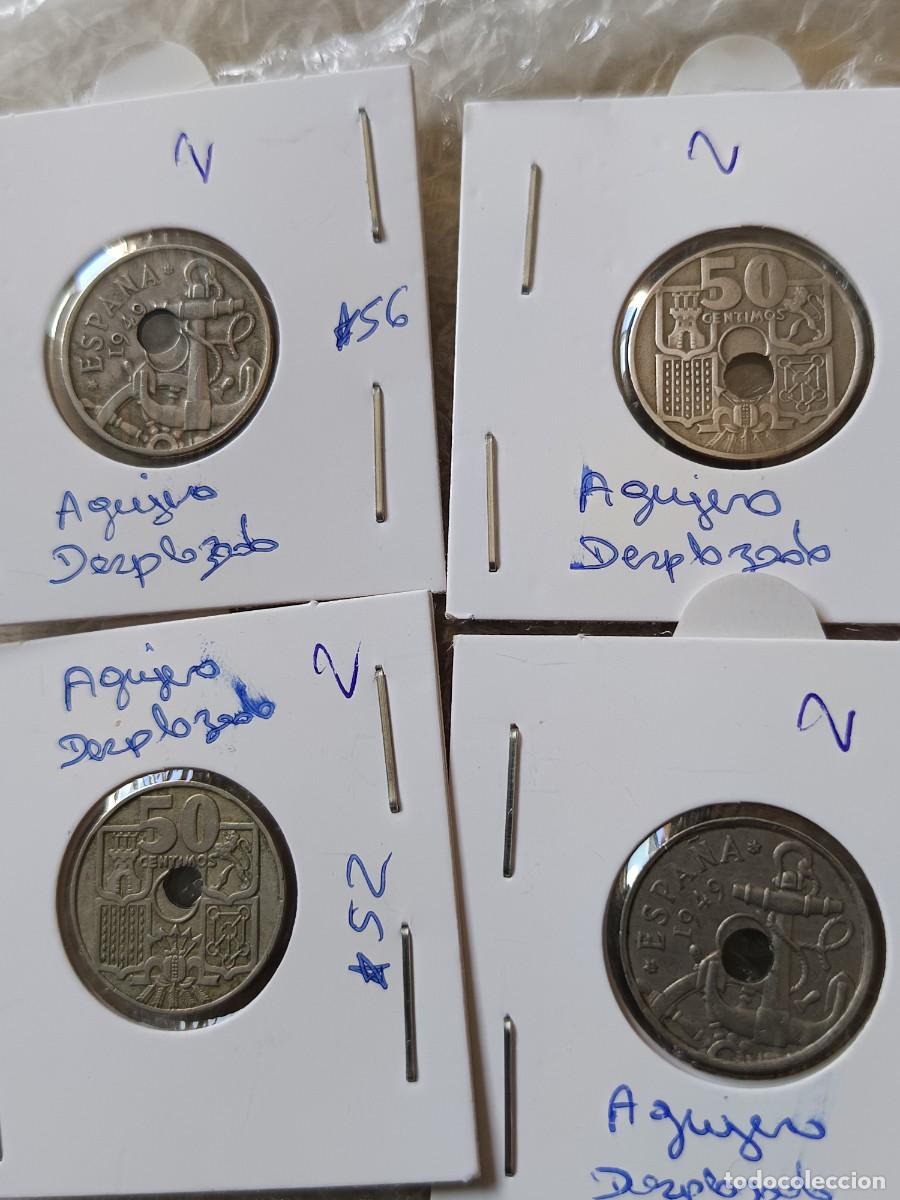 Monedas con errores: 4 monedas 50 c&eacute;ntimos agujero desplazada - Foto 2